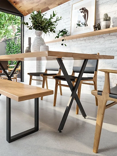 Подстолье Х, 2 опоры, 20х40, муар черный мат Подстолье Х, 2 опоры, 20х40, муар черный мат